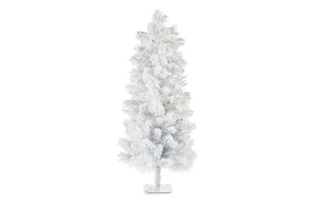 Shine Bright, White & Gold Glitter Flocked Tree