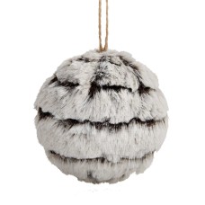 Holiday Lane Snowy Faux Fur Ball Ornament
