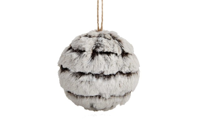  Snowy Faux Fur Ball Ornament