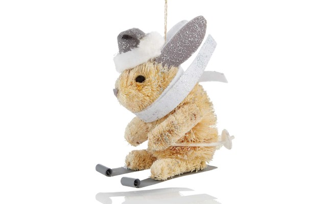  White Bunny with Party Hat Ornament