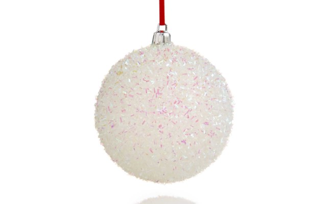  White Ice Ball Ornament