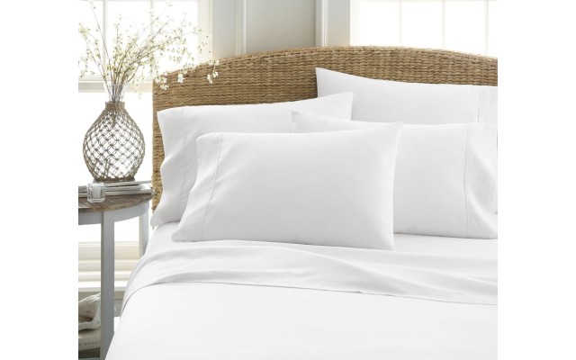  Luxury Ultra Soft Bed Sheet Set, White, Queen