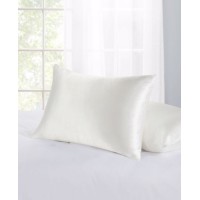 Home Design Standard/Queen 2-Pc. Satin Pillow Protector Set, White