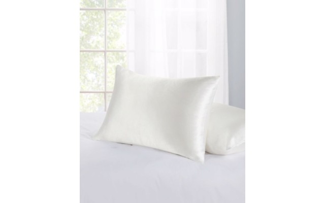  Standard/Queen 2-Pc. Satin Pillow Protector Set, White