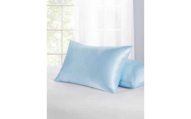  Standard/Queen Satin Pillowcase Pair, 20×30, Light Blue