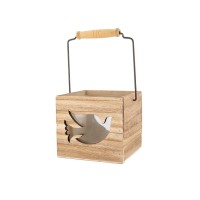 Home Essentials Dove Candle Holder, Tan and Clear