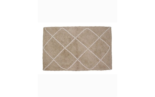  Bartow Collection  Absorbent Cotton Soft Bathroom Rug, Beige, 24×40