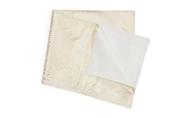  Lunar Chevron Table Runner, Natural/Gold