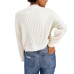  Juniors’ Fluffy Rib-Knit Cropped Sweater, Spiritual Vanilla, Small