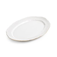 Hotel Collection Classic Foulard Platter (White)