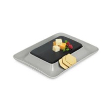Hotel Collection Modern Wood & Stone Cheese Cracker Server, Gray