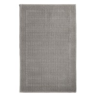 Hotel Collection Woven Stripe Cotton 22 X 36 Pearl Grey Door Mat