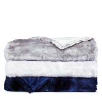 Hudson Park Collection Lynx Faux Fur Throw, White, 50