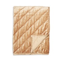 Hudson Park Collection Quilted Velvet Throw, Brown, 50″L x 70″W
