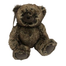 Hudson Park Collection Teddy Bear Frosted Faux Fur Brown 12″ Plush
