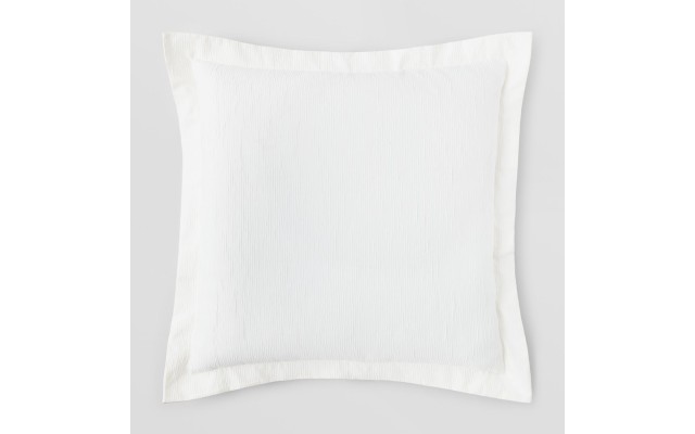  Collection Textured Stripe Euro Pillow Sham, Ivory, 26” x 26”