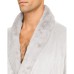  Mens Faux Fur Robe, Gray, Large