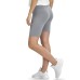  Essentials Women’s High Rise Bike Shorts, Gray, Small