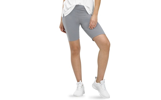  Essentials Women’s High Rise Bike Shorts, Gray, Small