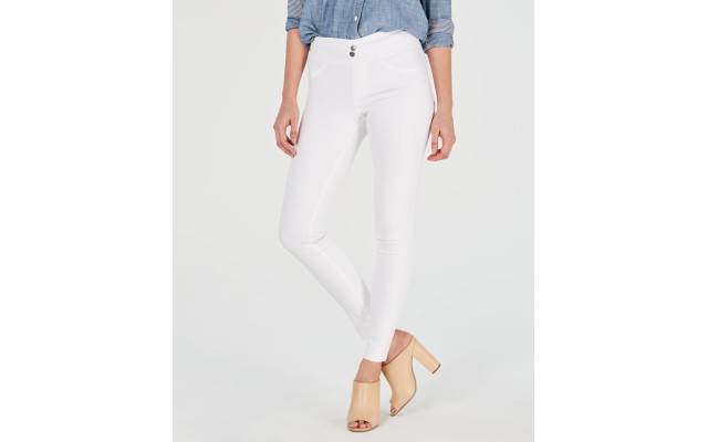  Women’s Original Smoothing Denim Leggings, White, Small