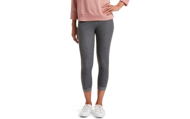  Women’s Play Reversible French Terry Capri Leggings, Gray, Large / X-Large