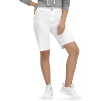 Hue Women’s Ultra-Soft Denim High Rise Bermuda Shorts, White, Small