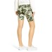  Womens Hi Waist Blackout Cotton Bike Shorts, Olive, Large