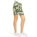  Womens Hi Waist Blackout Cotton Bike Shorts, Olive, Large
