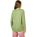  Women’s Long-Sleeve Crewneck Pajama Top – Loden Green, X-Large