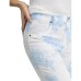  Womens Mod Modern High Rise Tie-Dye Skimmer Denim Legging, Blue, Large