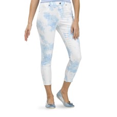 Hue Womens Mod Modern High Rise Tie-Dye Skimmer Denim Legging, Blue, Large