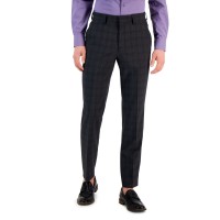 Hugo by Hugo Boss Men’s Modern-Fit Check Suit Pants, Charcoal, 36R
