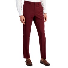 Hugo by Hugo Boss Men’s Modern-Fit Dark Red Suit Trousers, 36R