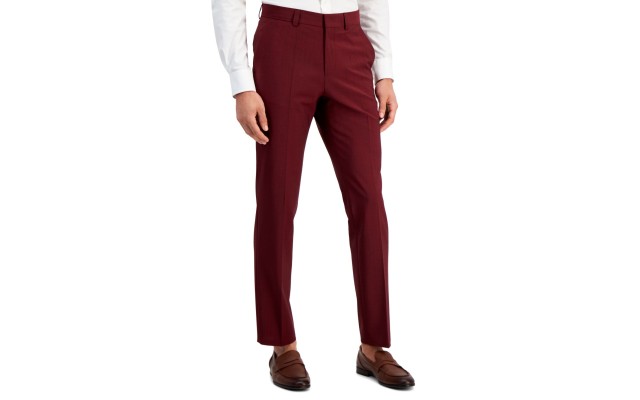 Hugo by  Men’s Modern-Fit Dark Red Suit Trousers, 36R