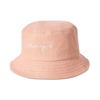 Hurley Juniors’ Cotton Script-Logo Bucket Hat, Pink Gaze