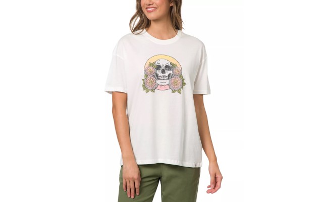  Juniors’ Nadya Oversized Graphic T-Shirt, White, Medium