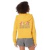  Juniors’ Shroom Cut Off Graphic Hoodie, Honey Gold, Medium