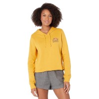 Hurley Juniors’ Shroom Cut Off Graphic Hoodie, Honey Gold, Medium