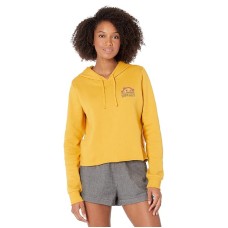 Hurley Juniors’ Shroom Cut Off Graphic Hoodie, Honey Gold, Medium