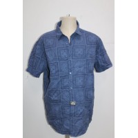 Hurley Mens Chambray Strech Shirt, Stone Blue, Large