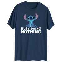 Hybrid Apparel Men’s Busy Doing Nothing Graphic T-shirt, Navy, Small
