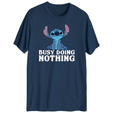 Hybrid Apparel Men’s Busy Doing Nothing Graphic T-shirt, Navy, Small