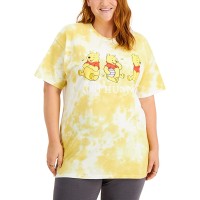 Hybrid Apparel Womens Plus Trendy Tie-Dyed Cotton Graphic Print T-Shirts, Yellow, 3X