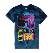 Hybrid Men’s Mtv Music Video Graphic T-Shirt, Navy, Medium