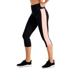 Id Ideology Colorblocked Cropped Leggings, Noir Melon Ice, X-Large