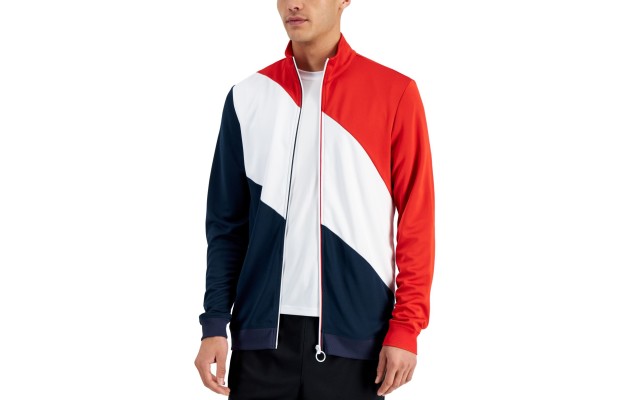  Men’s Regular-Fit Colorblocked Track Jackets, Combo, Large
