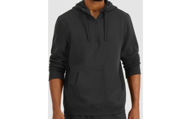  Men’s 1/2-Zip Pullover Hoodie, Deep Charcoal, M