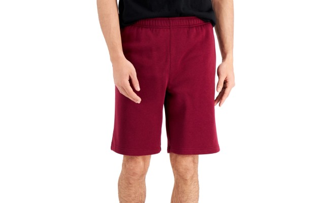  Mens Fleece Shorts, wine, X-Large