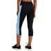  Colorblocked Cropped Leggings, Medium, Black/Aqua