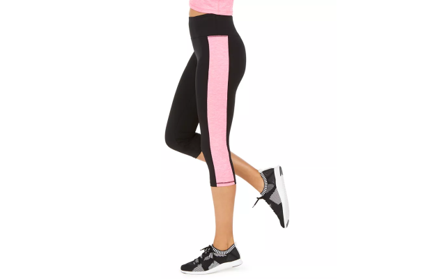 Colorblocked Cropped Leggings, Medium, Molten Pink